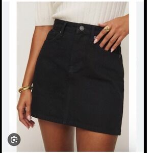 Reformation Lydia High Waist Denim Mini Skirt Size 27 layered boho minimalist